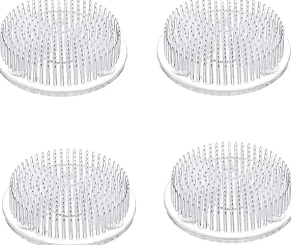 4 blomsterformede blomsterarrangementer i klar plastik, 70 mm