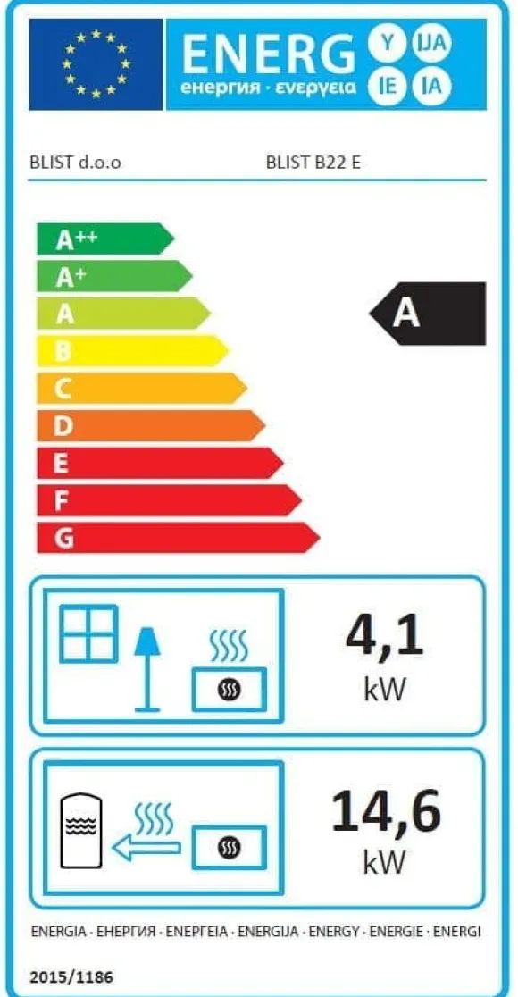 22 kW fritstående brændeovn med vandmantel til store hjem