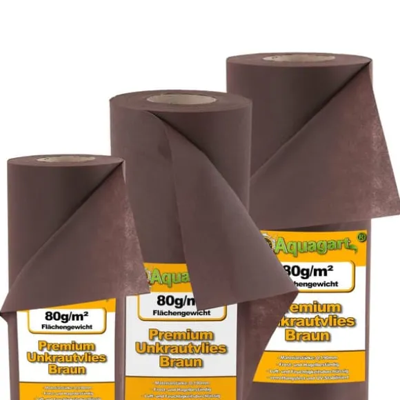 180 m² Havefleece Ukrudtsbekæmpelsesstof Mulchstof 80 g 1,8 m bred brun