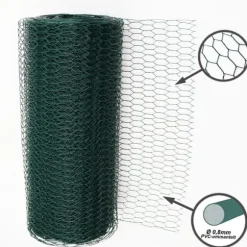20 m Sekskantet net Kyllingehegn Kanin wire Kanin gitter Grøn Hare wire 50 cm