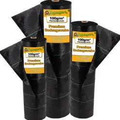 104 m² Ukrudtsbekæmpelsesmembran Ukrudtsforing Mulch liner 100 g 1 m bred Sort