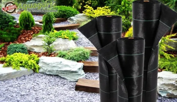 104 m² Ukrudtsbekæmpelsesmembran Ukrudtsforing Mulch liner 100 g 1 m bred Sort
