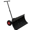 30" metal sneskovl med 15" højde og 2 hjul, justerbart vinkel- og højdehåndtag til nem snerydning, ergonomisk dobbeltrørsdesign