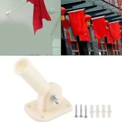 30 mm diameter justerbar plastik vægmontering flagstangholder flagstangsbeslag vindsokkel