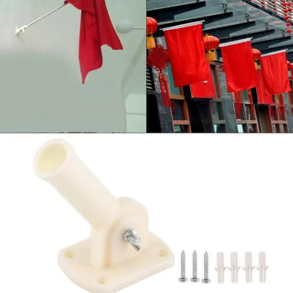 30 mm diameter justerbar plastik vægmontering flagstangholder flagstangsbeslag vindsokkel