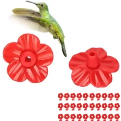 30 set Hummingbird Feeder Blommor Flerfärgad Unik utbytbar Hummingbird Bird Feeder Blomma Tillbehör Röd