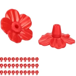 30 set Hummingbird Feeder Blommor Flerfärgad Unik utbytbar Hummingbird Bird Feeder Blomma Tillbehör Röd