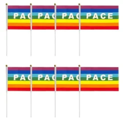50/100 st Mini Peace Flag Rainbow Pacifist Flag Handhållen Polyester Peace Flagga