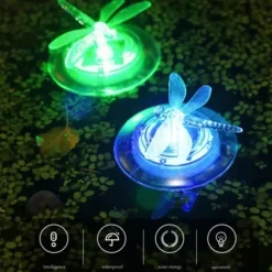 2 st Solar flytande poolljus färgskiftande LED-fjäril trollslända ljus Utomhuspool Trädgård Bakgård Damm Festdekorationer