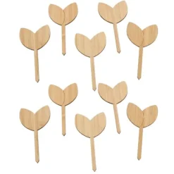 10 st Växtetiketter Bambu Material Lätt att skriva 1/8 i tjocklek Dekorativa trädgårdsmarkörer för trädgårdsmästare Bladform