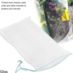 50 stk. beskyttelsesposer til planter og frugter med snørebånd mod insekter og haveredskaber 25*15 cm