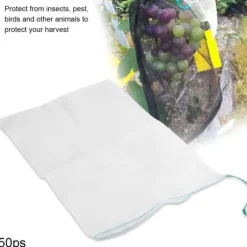 50 stk. beskyttelsesposer til planter og frugter med snørebånd mod insekter og haveredskaber 30*20 cm