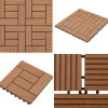 11 stk. Brune 30 x 30 cm dækningsfliser WPC 1 m2 - - Home & Living