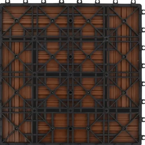 11 stk. Brune 30 x 30 cm dækningsfliser WPC 1 m2 - - Home & Living