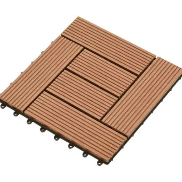 11 stk. Brune 30 x 30 cm dækningsfliser WPC 1 m2 - Gulve