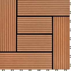 11 stk. Brune 30 x 30 cm dækningsfliser WPC 1 m2 - Gulve