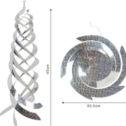 6 stk. fugleafvisende spiralreflektorer fugleafskrækkende reflekterende vindspiral til havehegn