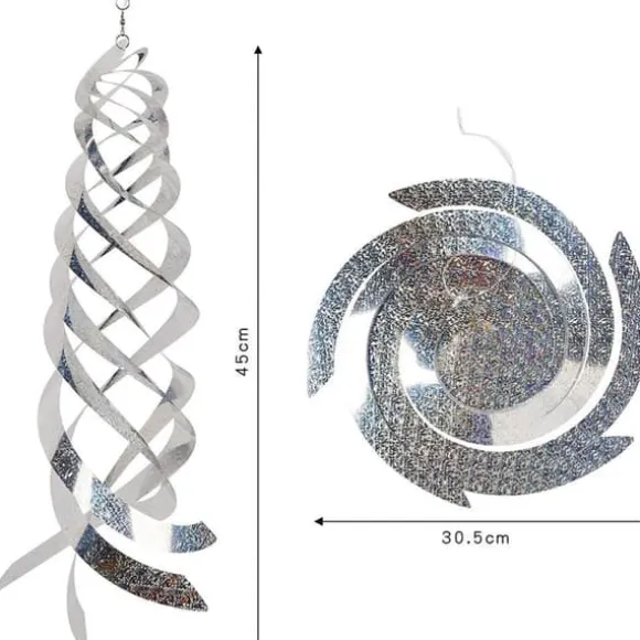 6 stk. fugleafvisende spiralreflektorer fugleafskrækkende reflekterende vindspiral til havehegn