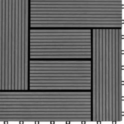11 stk. Grå 30 x 30 cm kompositfliser WPC 1 m2 - - Home & Living