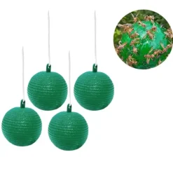 4 stk. hængende fluefælde kugle frugtfluefanger klæbrig fælde udendørs skadedyrsfanger til haveplanter