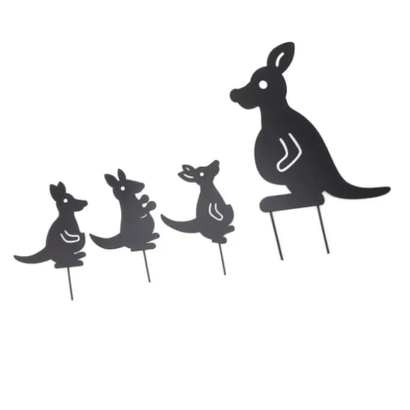 4 stk Jernkunst Dyredekoration Genial Multi Purpose Kangaroo Plugin Efterårsdekoration til gårdhave