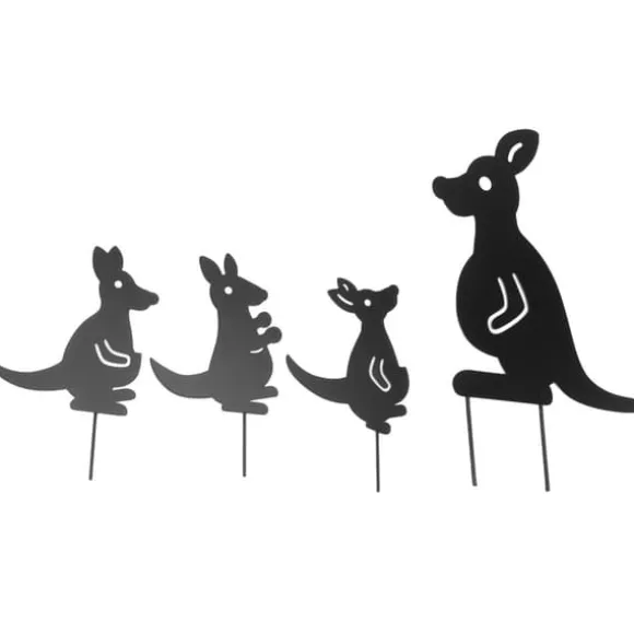 4 stk Jernkunst Dyredekoration Genial Multi Purpose Kangaroo Plugin Efterårsdekoration til gårdhave
