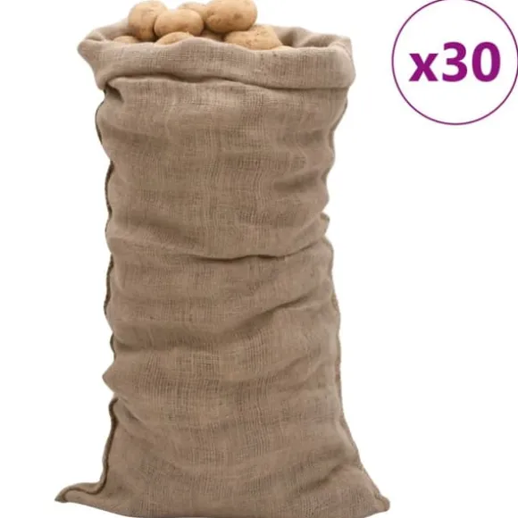 30 stk. jutesække - Multifunktionelle opbevaringssække | Størrelse: 65x135 cm | Materiale: 100% jute