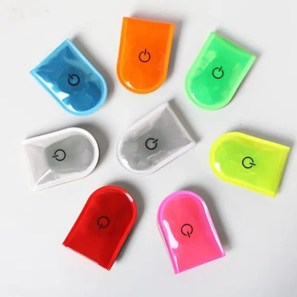4 stk LED-lys Magnetiske Clips Sikkerhed Løbenat Campingaktiviteter - Orange