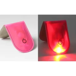 4 stk LED-lys Magnetiske Clips Sikkerhed Løbenat Campingaktiviteter - Lyserød