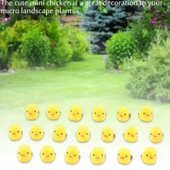 20 stk. miniature gul kylling mikro have landskab ornamenter dukkehus dekorationer