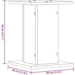 2 stk. plantestativer i konstrueret træ - Stabil og slidstærk | Størrelse: 30x30x40 cm | Farve: Betongrå