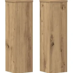 2 stk. plantestativer i konstrueret træ - Blomsterstativ | Størrelse: 17x17x60 cm | Farve: Egetræsfarvet