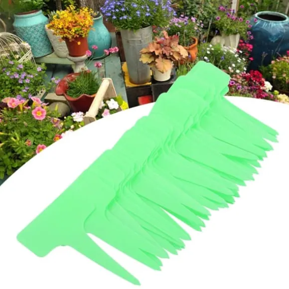 50 stk. plastik plante T-type mærker markører planteskole have græsplæne etiketter grønne