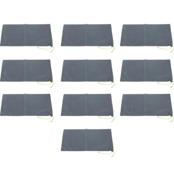 10 stk. sandløse sandsække med snøre, oversvømmelsesspærre i polyester, 9,8 x 19,7 tommer, dæmningspose til kældergarage, oversvømmelsessikret, grå