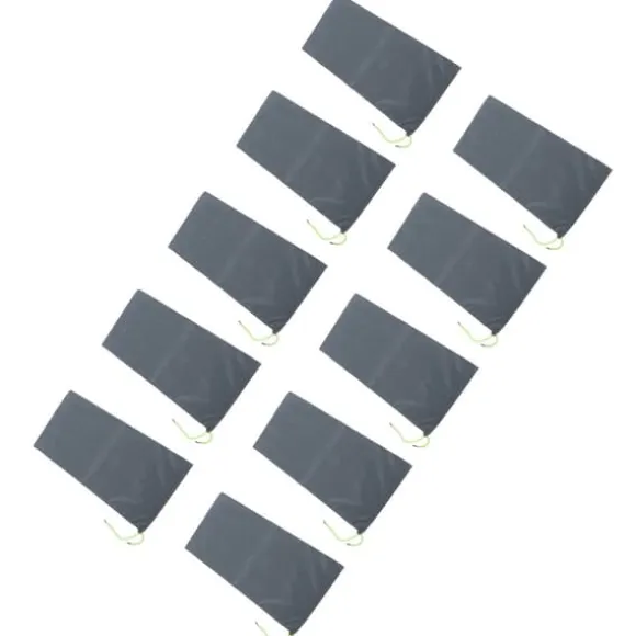 10 stk. sandløse sandsække med snøre, oversvømmelsesspærre i polyester, 9,8 x 19,7 tommer, dæmningspose til kældergarage, oversvømmelsessikret, grå
