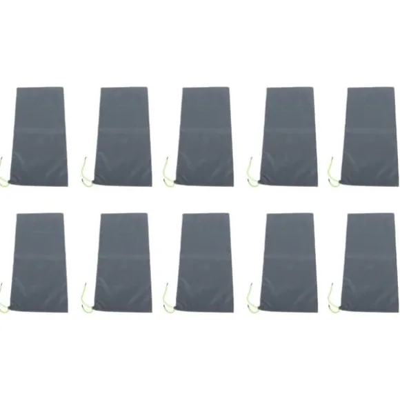 10 stk. sandløse sandsække med snøre, oversvømmelsesspærre i polyester, 9,8 x 19,7 tommer, dæmningspose til kældergarage, oversvømmelsessikret, grå