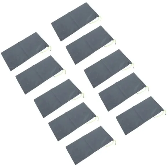 10 stk. sandløse sandsække med snøre, oversvømmelsesspærre i polyester, 9,8 x 19,7 tommer, dæmningspose til kældergarage, oversvømmelsessikret, grå