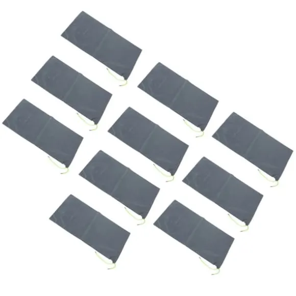 10 stk. sandløse sandsække med snøre, oversvømmelsesspærre i polyester, 9,8 x 19,7 tommer, dæmningspose til kældergarage, oversvømmelsessikret, grå