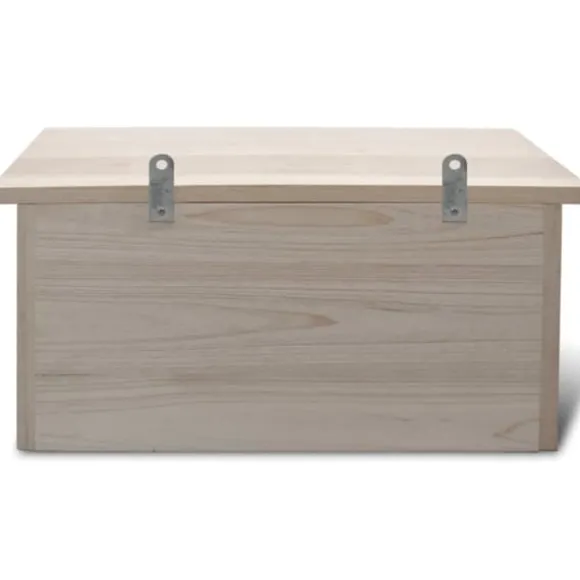 2 stk. spurvehuse i massivt træ - Fuglehus med 3 kamre | Størrelse: 44x15,5x21,5 cm | Farve: Naturlig træ