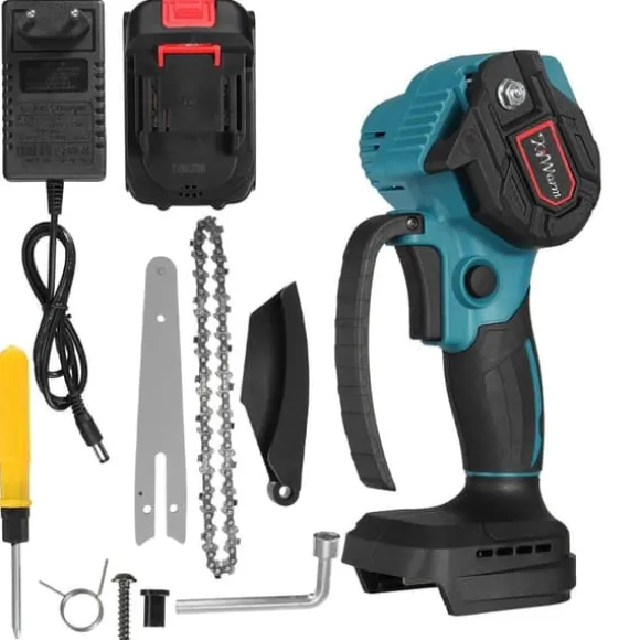 6 tommer akku motorsav motor motorsav motorsav Mini elektrisk enhåndssav med 1 batteri