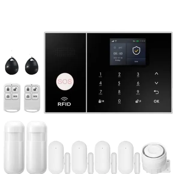 Alarm Sikkerhedssystem, Trådløs Forbindelse, Smart Home Kompatibilitet,EU stik, 4G-C