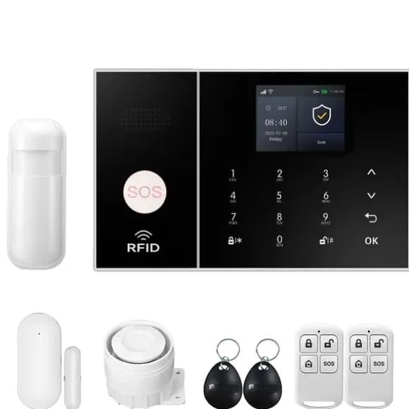 Alarm Sikkerhedssystem, Trådløs Forbindelse, Smart Home Kompatibilitet,4G-A, EU stik