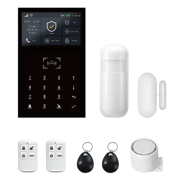 Alarm System Kit, Trådløs forbindelse, Smart Home Integration, 4G WiFi Kit A, EU stik