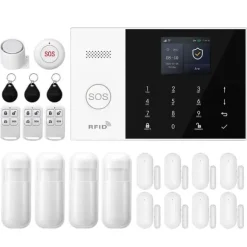 Alarm System, Trådløs Forbindelse, Smart Home Kompatibilitet,2G GSM WiFi Kit E, EU Stik