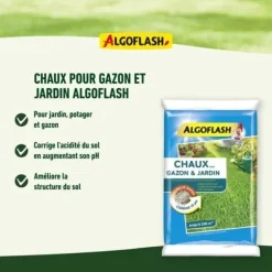 ALGOFLASH Kalk til græsplæner og haver - 10 kg