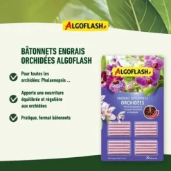 ALGOFLASH Orkidégødning - 20 pinde - Holder op til 3 måneder