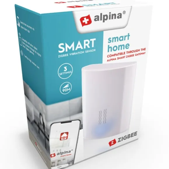 Alpina Zigbee smart vibrationssensor 3,4 x 4,1 cm