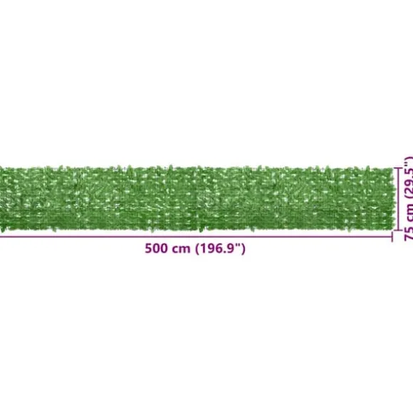Altanafskærmning med grønne blade - Privatlivsskærm | Størrelse: 500x75 cm