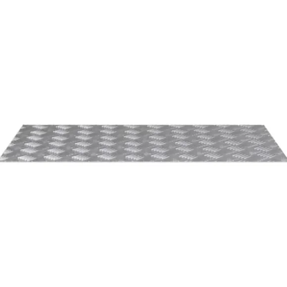 Aluminium Checker Plader - Skridsikre Trappetrin | Farve: Sølv | Størrelse: 90x50 cm
