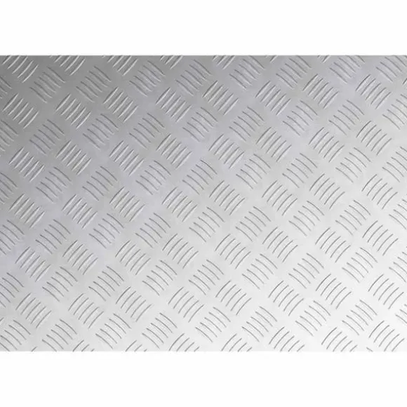 Aluminium Checker Plader 4 stk - Skridsikre Trin til Trappermiljøer | 70x50 cm | Farve: Sølv